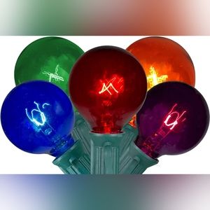 Northlight 20 Multi-Color Transparent G40 Globe Christmas Lights - 19 Ft Green W
